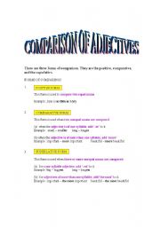 English worksheet: adjectives