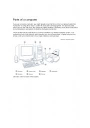 English Worksheet: PARTS OF A COMPUTER