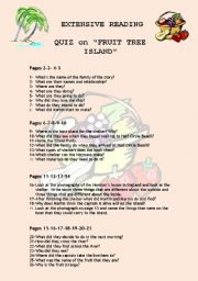 English Worksheet: Extensive Reading   Fruit Tree Island  by Sue Arengo