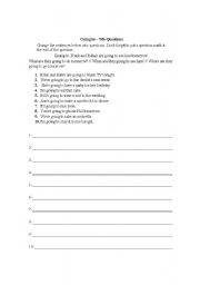 English Worksheet: questions using going to