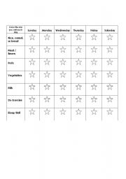 English Worksheet: Healthy Food Chart