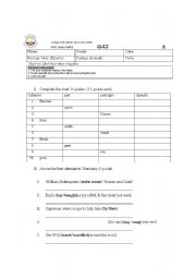 English worksheet: irregulars verb test