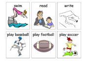 English worksheet: Past time action flashcards