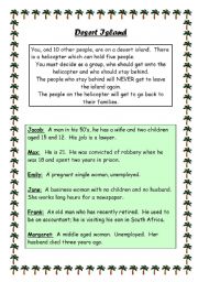 English Worksheet: Desert Island Discussion