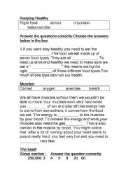 English worksheet: keeping healthy