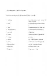 English Worksheet: The Nightmare Before Christmas vocabulary worksheets
