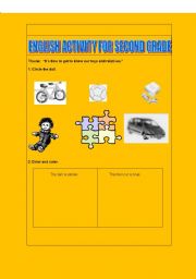 English worksheet: ENGLISH ACTIVITY FOR SECOND GRADE