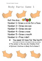 English Worksheet: Body Parts Game