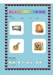 English worksheet: ENGLISH ACTIVITY FOR THIRD GRADE