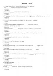 English Worksheet: Adjectives: -ing/ed