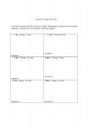 English worksheet: Place Value