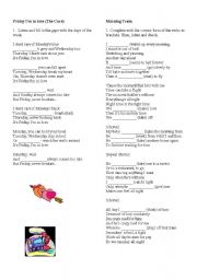 English Worksheet: Friday Im in Love/ Morning  Train