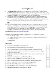 English Worksheet: Reading Comprehension Exercise: Looking For Eric Film
