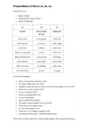 English Worksheet: preposition