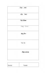 English worksheet: days of the week 