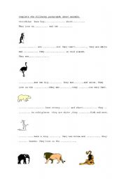 English worksheet: description on animals