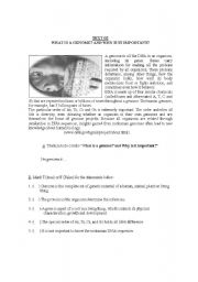 English worksheet: What is a genome