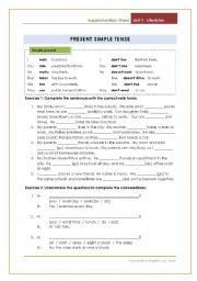 English Worksheet: Present simple tense