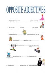 English worksheet: adjectives