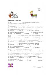 English worksheet: GRAMMAR PRACTICE