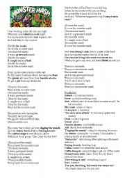 English Worksheet: Monster mash- Halloween song
