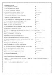 English Worksheet: Vocabulary for KET