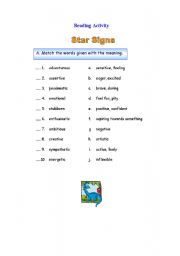 English worksheet: Reading Exercise