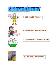 English Worksheet: SAVING ENERGY