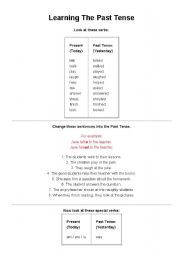 English worksheet: past tense verbs
