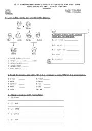 6th grade exam - group A