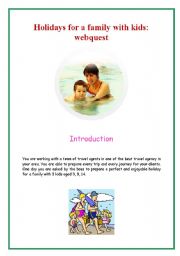 English worksheet: holidays for the family with kids
