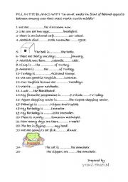 English worksheet: PREPOSITIONS