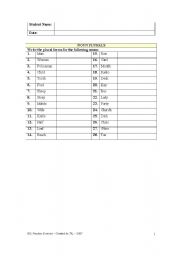 English Worksheet: Plural Nouns