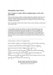 English Worksheet: Punctuation game
