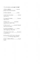 English worksheet: so that-in case