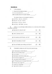 English worksheet: Question Tags Exercises