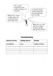 English worksheet: Paraphrasing