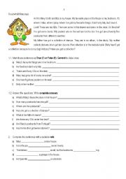 English Worksheet: Reading comprehension test