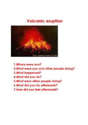 English worksheet: Volcanic eruption