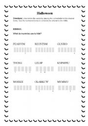 English Worksheet: HALLOWEEN VOCABULARY