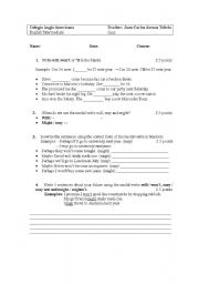 English worksheet: Quiz