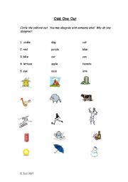 English worksheet: Odd one out