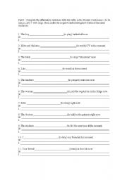 English Worksheet: Present Continuous