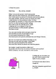 English Worksheet: Read a poem