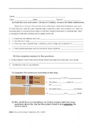 English worksheet: Directions e parts of the house
