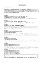 English Worksheet: PHRASAL VERBS