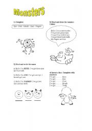 English worksheet: Monsters