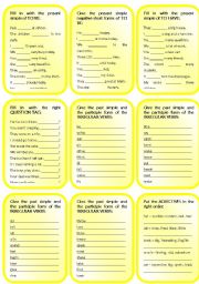 English Worksheet: TEST YOUR ENGLISH! - BOARD GAME CARDS (part 2)