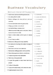 English Worksheet: Business Vocabulary