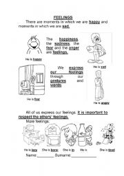 English worksheet: Feelings